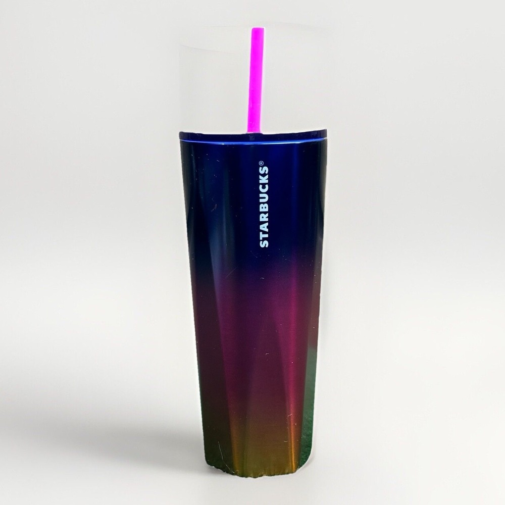 Starbucks Tumbler Cup 2022 Summer‎ Heat Blue Pink Yellow 24 oz Venti Stainless
